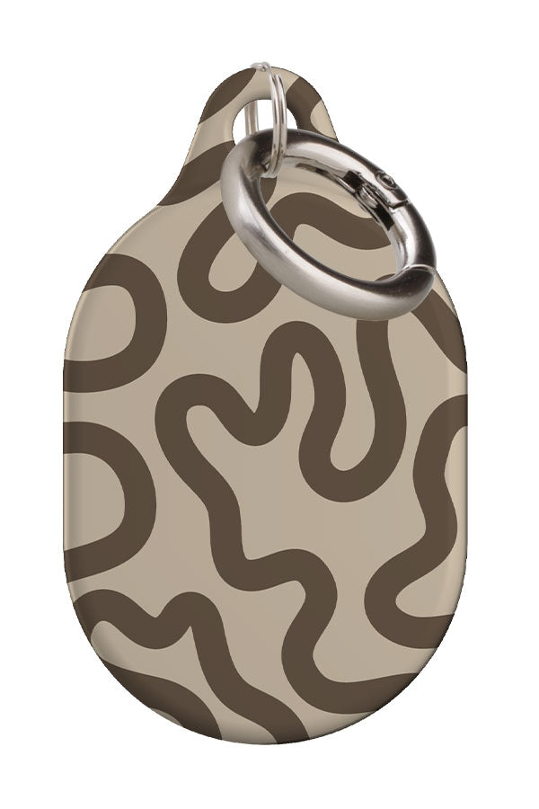 Swirl Lines Abstract AirTag Case (Beige & Ebony) | Harper & Blake