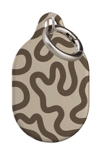 Swirl Lines Abstract AirTag Case (Beige & Ebony)