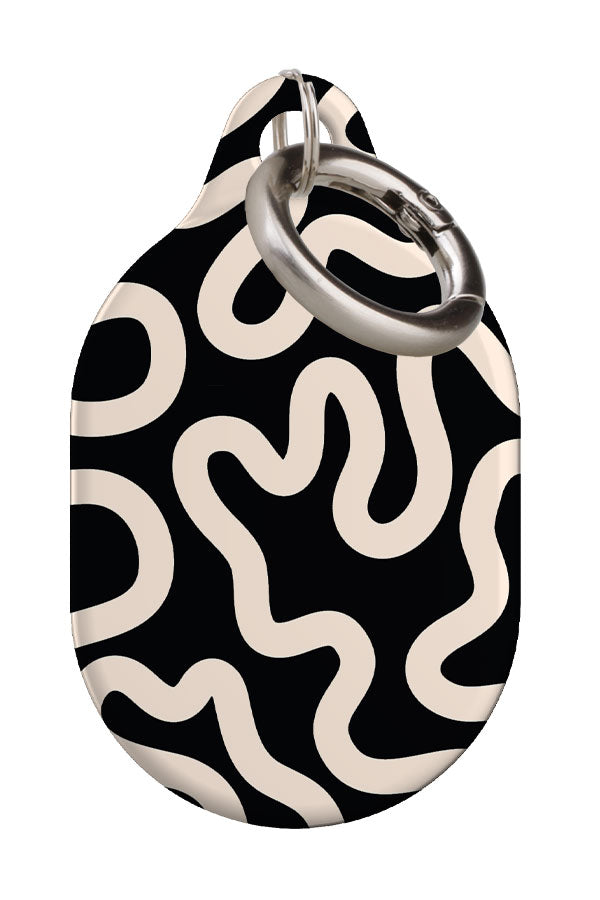 Swirl Lines Abstract AirTag Case (Black Peach) | Harper & Blake