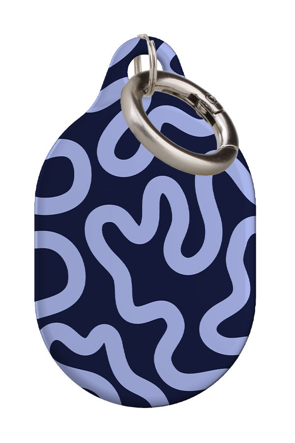 Swirl Lines Abstract AirTag Case (Blue) | Harper & Blake