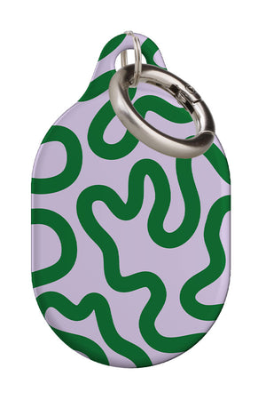 Swirl Lines Abstract AirTag Case (Lilac Green) | Harper & Blake
