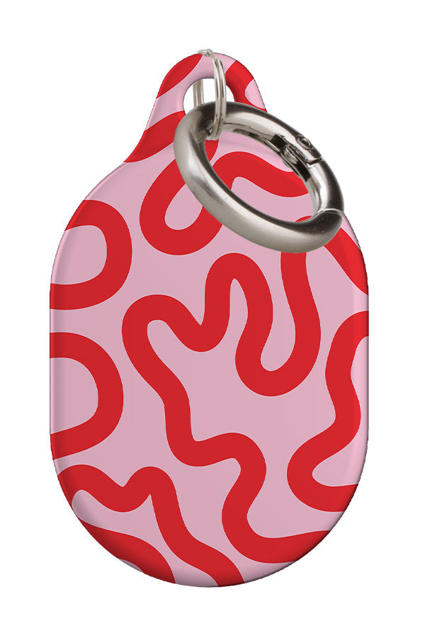 Swirl Lines Abstract AirTag Case (Pink Red)