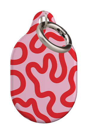 Swirl Lines Abstract AirTag Case (Pink Red) | Harper & Blake