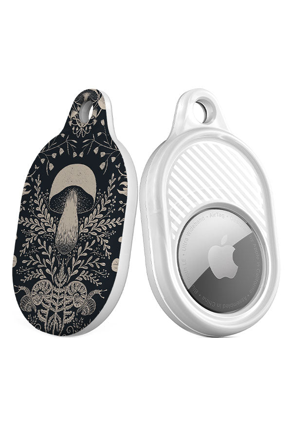Mushroom Forest Damask by Denes Anna Design AirTag Case (Black) | Harper & Blake