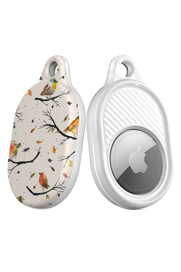 Bird Branches Autumn By Ninola Design AirTag Case (Beige) | Harper & Blake#