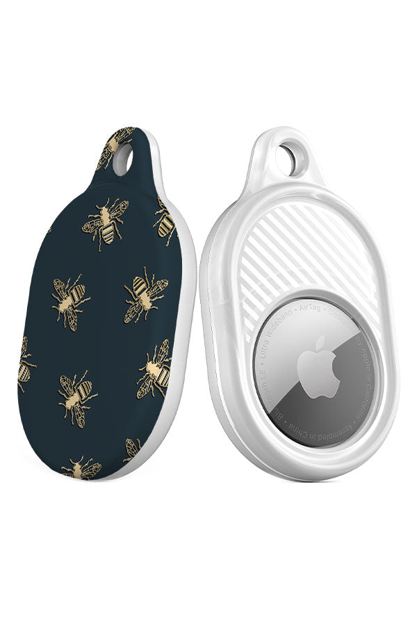 Bees Lux AirTag Case (Green & Gold) | Harper & Blake