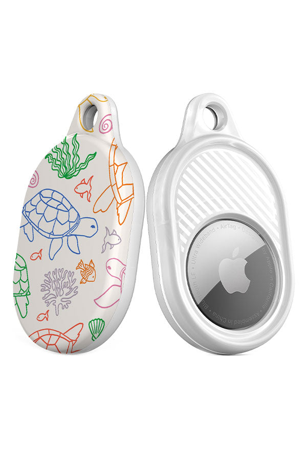 Line Art Turtle AirTag Case (Rainbow) | Harper & Blake