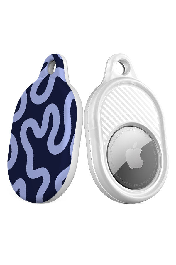 Swirl Lines Abstract AirTag Case (Blue) | Harper & Blake
