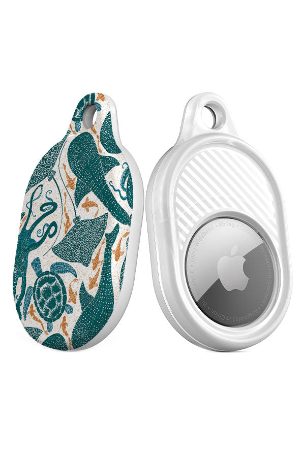 Whale Shark Aqua by Denes Anna Design AirTag Case (Blue) | Harper & Blake