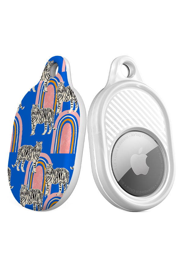 Tigers and Rainbows By Tara Reed AirTag Case (Blue) | Harper & Blake