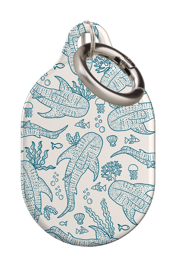 Whale Shark Scatter Coral Reef AirTag Case (Beige Blue) | Harper & Blake