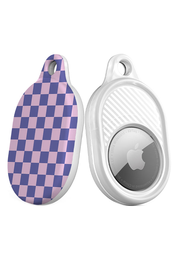 Checkered AirTag Case (Purple Pink) | Harper & Blake