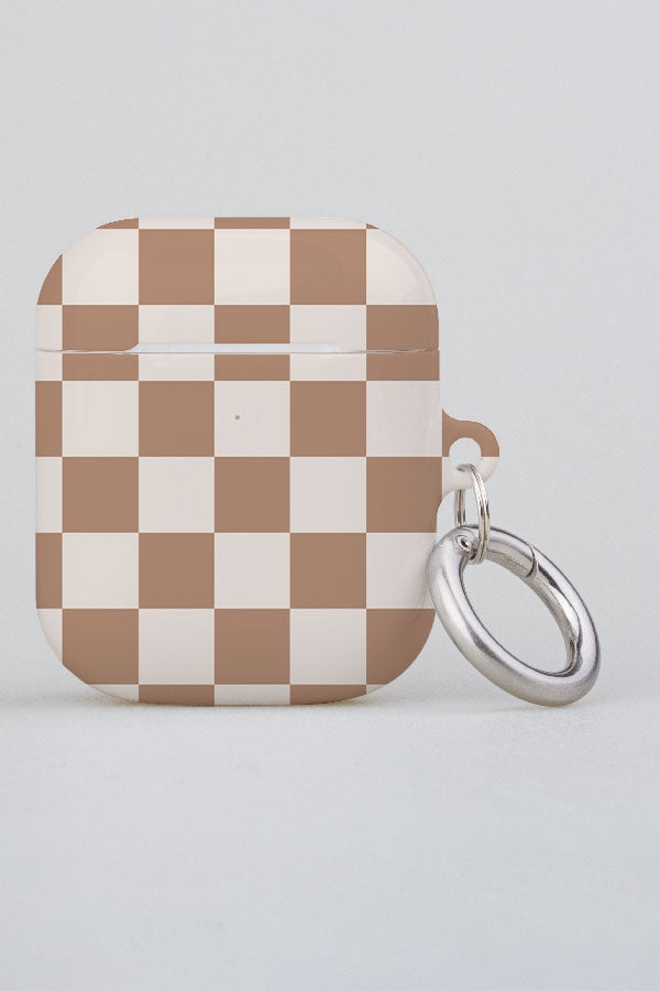 
            
                Load image into Gallery viewer, Check Pattern AirPod Case (Brown White) | Harper &amp;amp; Blake
            
        