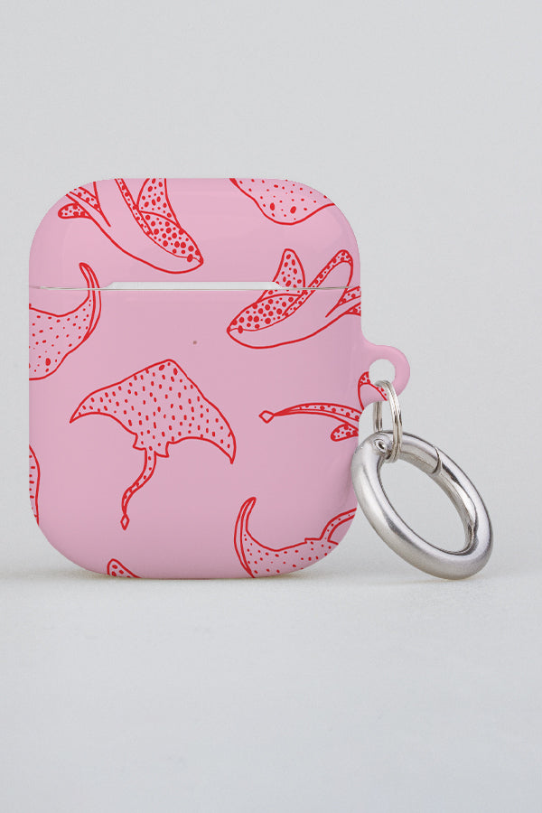 Stingray Line Art AirPod Case (Pink) | Harper & Blake