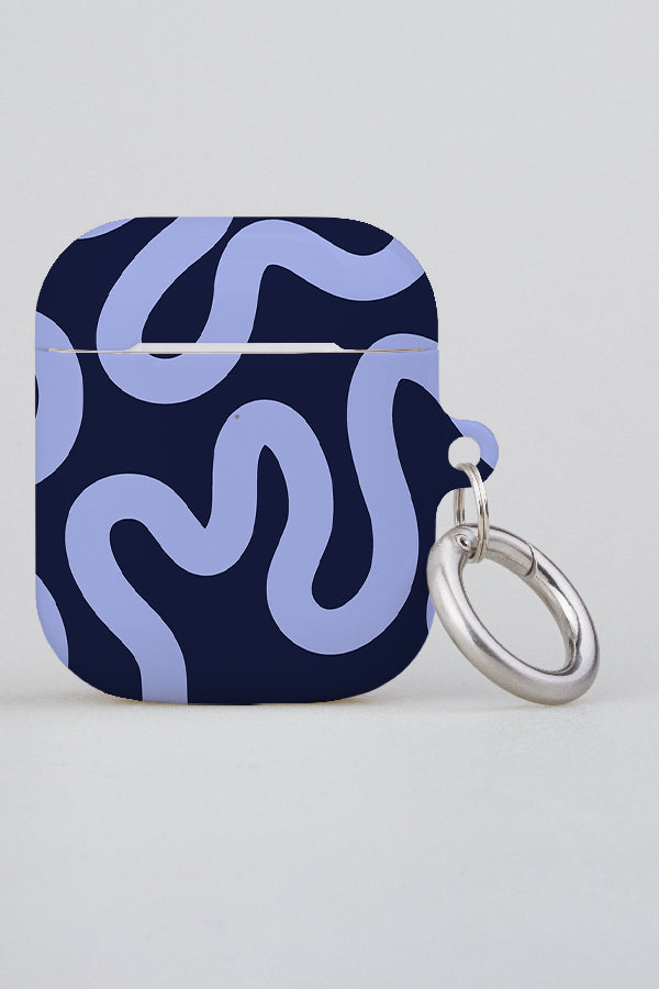 Swirl Lines Abstract AirPod Case (Blue) | Harper & Blake