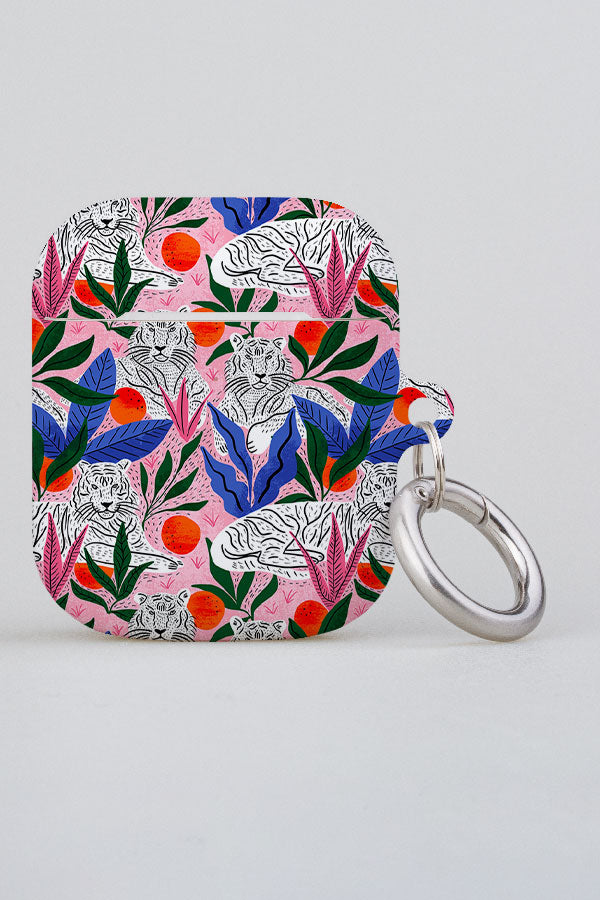 
            
                Load image into Gallery viewer, Lounging Tigers By Tara Reed AirPod Case (Pink) | Harper &amp;amp; Blake
            
        
