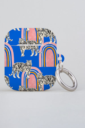 
            
                Load image into Gallery viewer, Tigers and Rainbows By Tara Reed AirPod Case (Blue) | Harper &amp;amp; Blake
            
        