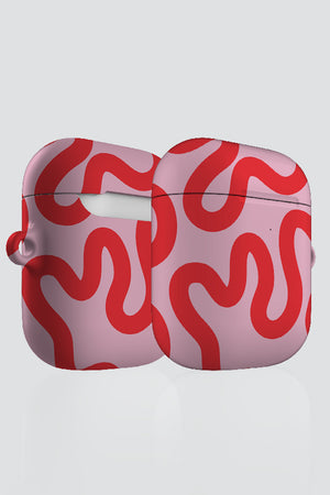 
            
                Load image into Gallery viewer, Swirl Lines Abstract AirPod Case (Pink Red) | Harper &amp;amp; Blake
            
        