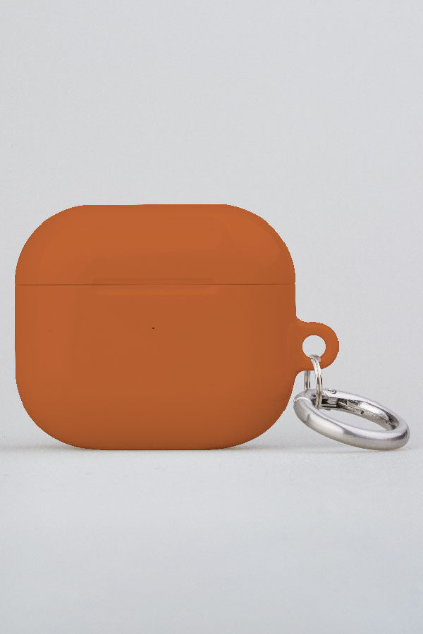 Plain Block Minimalist AirPod Case (Burnt Orange)