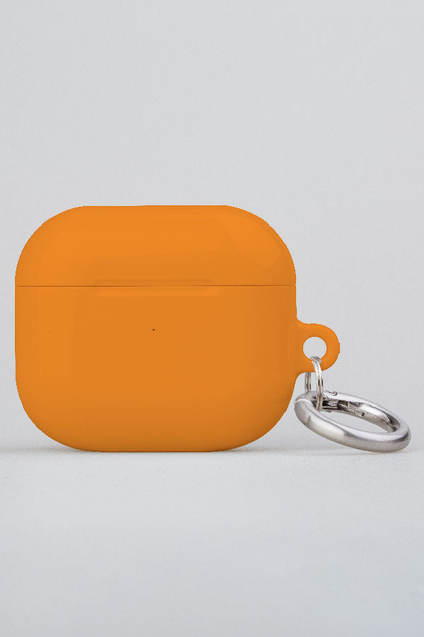 Plain Block Minimalist AirPod Case (Tiger Orange)