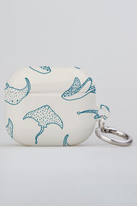 Stingray Line Art AirPod Case (Beige Blue) | Harper & Blake