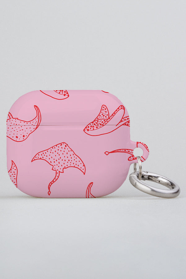 Stingray Line Art AirPod Case (Pink) | Harper & Blake