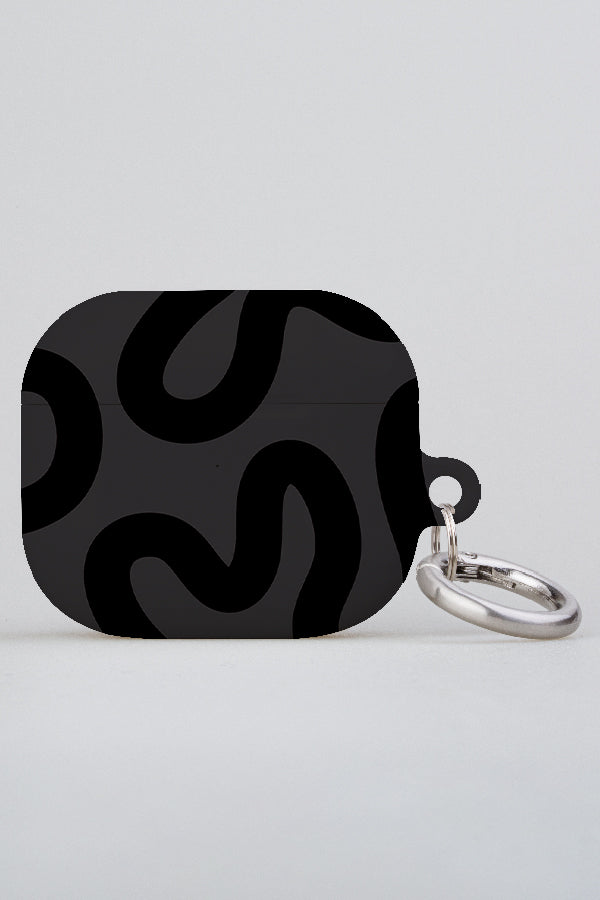 Swirl Lines Abstract AirPod Case (Grey) | Harper & Blake