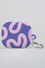 Swirl Lines Abstract AirPod Case (Purple)