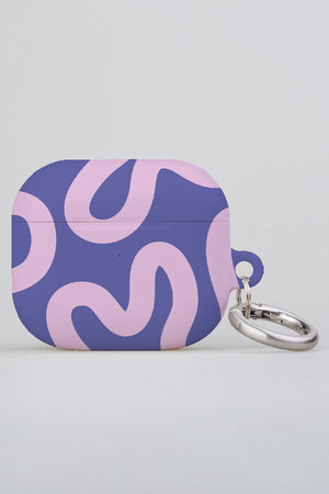 Swirl Lines Abstract AirPod Case (Purple) | Harper & Blake