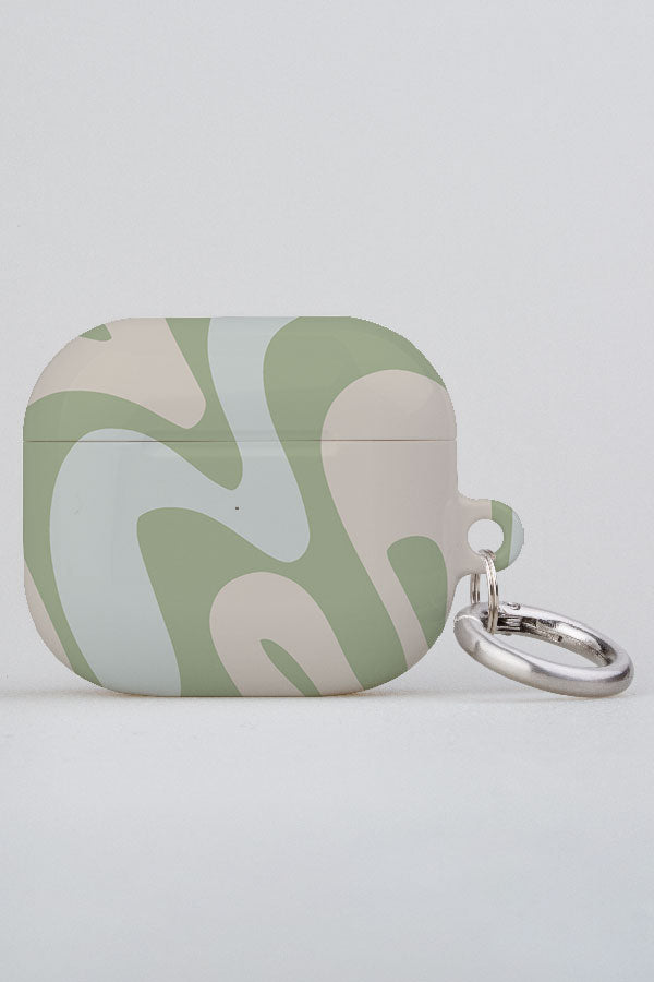 Swirl Shapes AirPod Case (Sage Green) | Harper & Blake