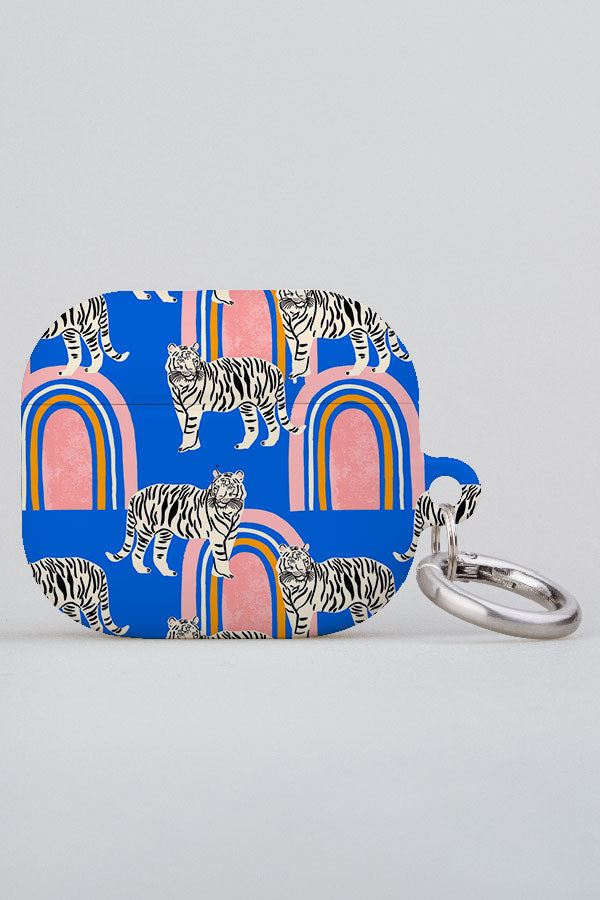 Tigers and Rainbows By Tara Reed AirPod Case (Blue)