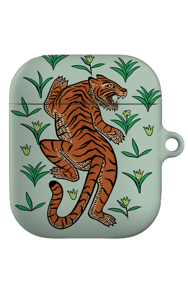 Tiger & Plants AirPod Gen 1 + 2 Case (Mint) | Harper & Blake