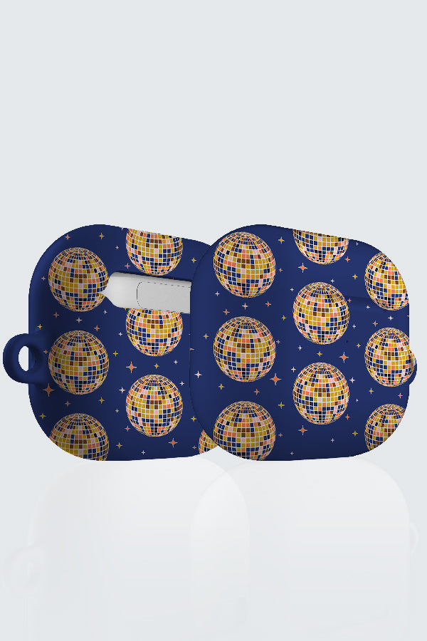 70s Disco Ball By Hannah Maria AirPod Case (Blue) | Harper & Blake