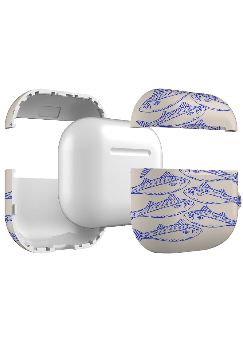 Fish Scatter AirPod Case (Off-White)