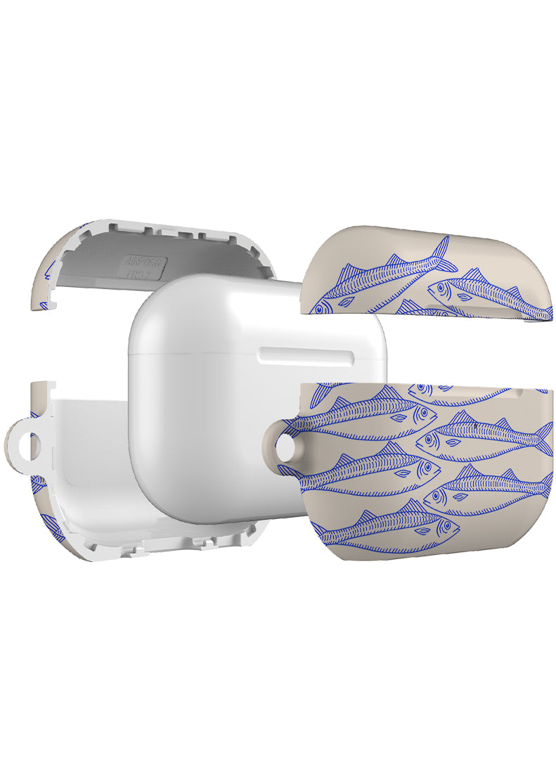 Fish Scatter AirPod Case (Off-White)