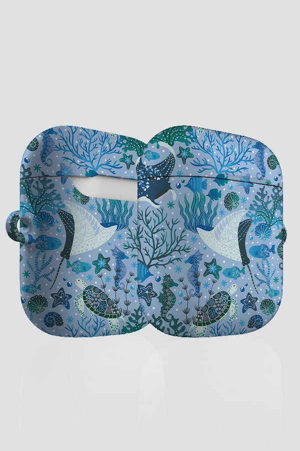 Underwater Whimsy Garden by Delively Dewi AirPod Case (Blue) | Harper & Blake