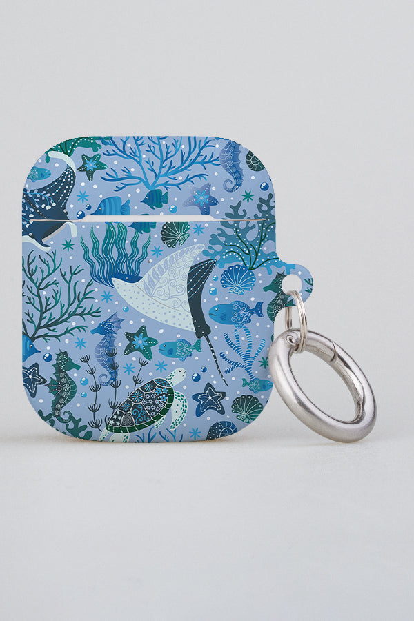 Underwater Whimsy Garden by Delively Dewi AirPod Case (Blue) | Harper & Blake