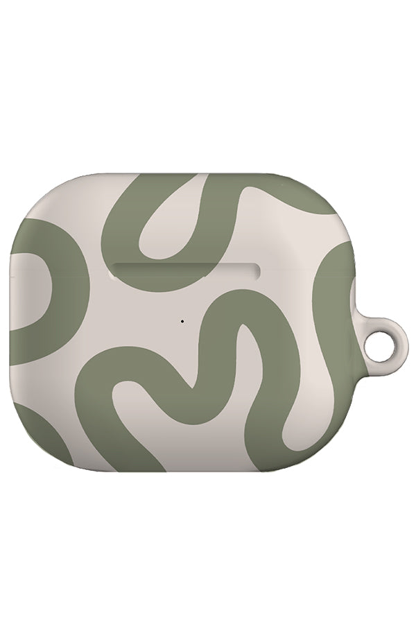 Swirl Lines Abstract AirPod Case (Linen Moss Green) | Harper & Blake