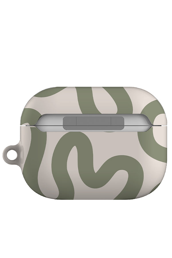 Swirl Lines Abstract AirPod Case (Linen Moss Green) | Harper & Blake