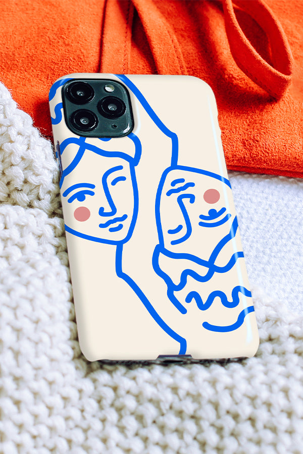 Phone case with two Ancient Greek inspired faces