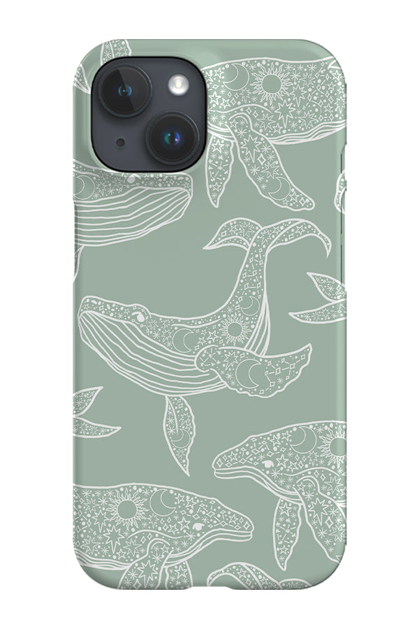 Astrology Whale Scatter Phone Case (Mint Green) | Harper & Blake
