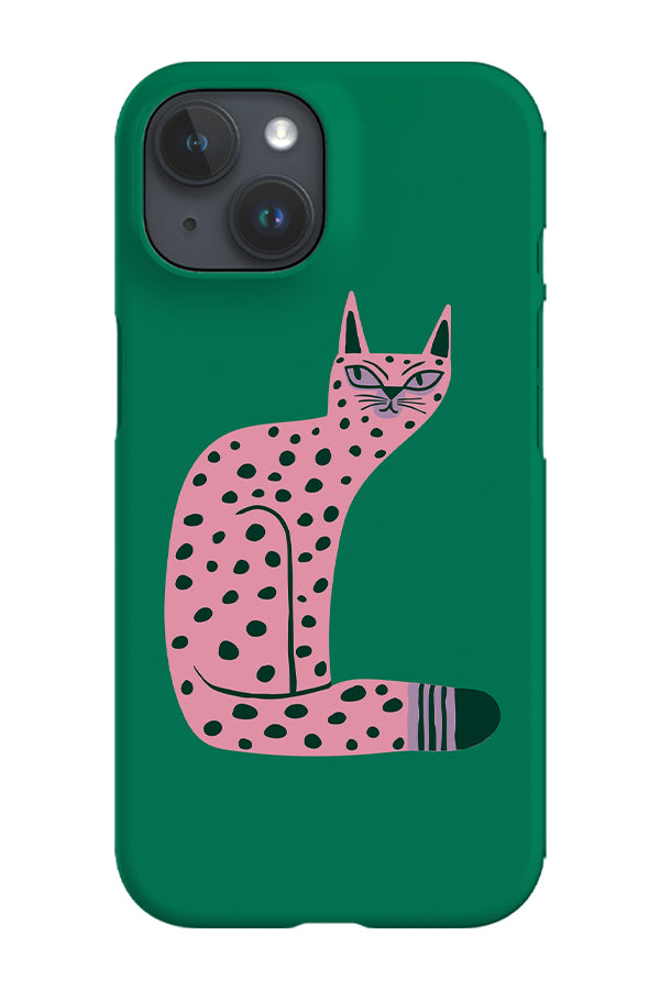 Bold Graphic Cat Phone Case (Green) | Harper & Blake