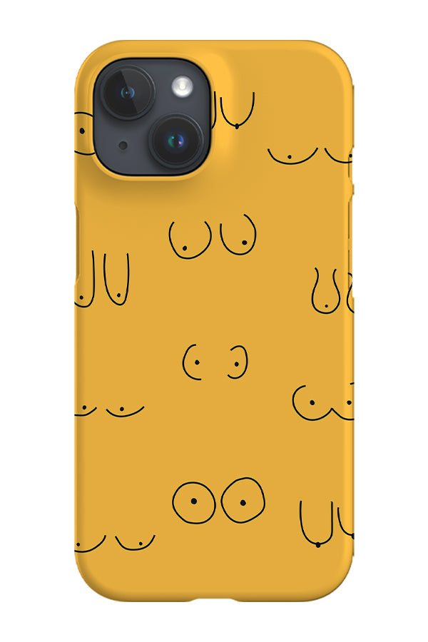 Boob Print Phone Case (Yellow) Tech Cases - Harper & Blake