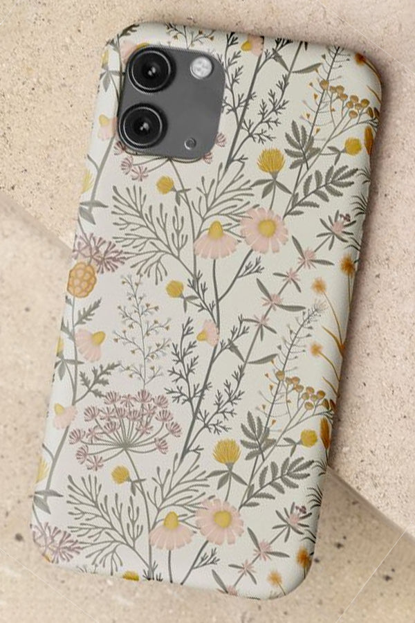 Phone case with floral pattern on a beige background