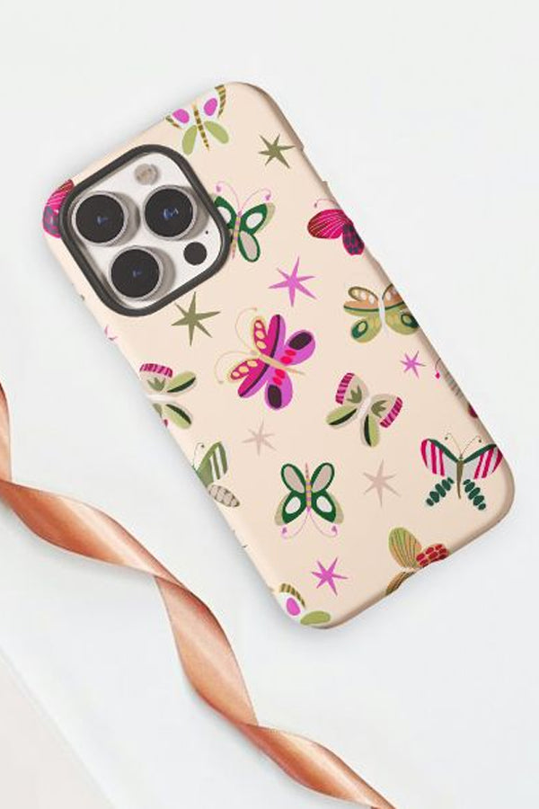Y2K Phone case design with stars and butterflies