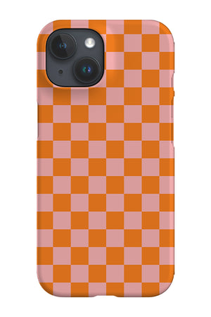 Checkered Phone Case (Orange Pink) Tech Cases - Harper & Blake