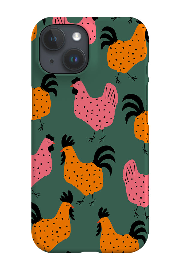 Chicken Scatter Phone Case (Green) | Harper & Blake