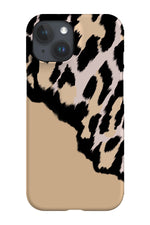 Classic Leopard Print Colour Block Phone Case (Beige)