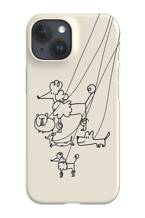 Doodle Dogs on Lead Phone Case (Cream) | Harper & Blake