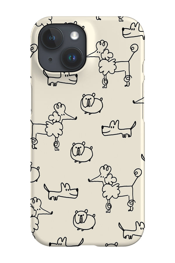 Doodle Dogs Scatter Phone Case (Cream) | Harper & Blake